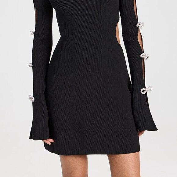 Mach & Mach Mach & Mach Bow Detailed Knitted Dress Black Size XL - Picture 4 of 16